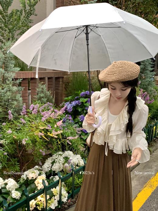 Read Nameless /小花园衬衫+劈叉裙棕色 商品图4