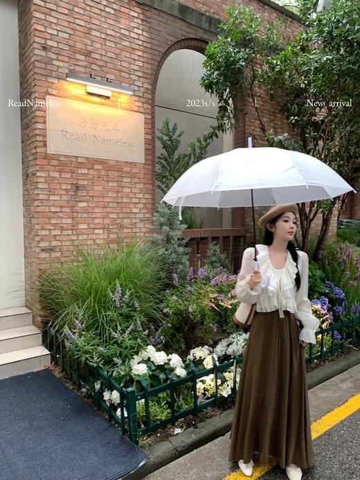 Read Nameless /小花园衬衫+劈叉裙棕色 商品图10