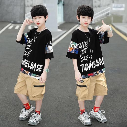 男童夏装套装2023新款中大儿童酷帅气短袖男孩夏季运动时髦夏天潮 商品图3