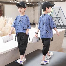 儿童装男童夏装套装新款网红洋气潮装中大童2023年休闲韩版两件套