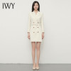 IWY/杏色连衣裙正装裙双排扣长袖美容院摄影工服西装领裙子Q13148 商品缩略图3