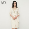 IWY/小香风缎面连衣裙七分袖新款西装领主持人上镜装杏色服装艺考231078Q1 商品缩略图0