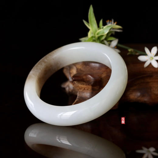 和田玉（糖白玉）俄料手镯--平安镯 商品图2