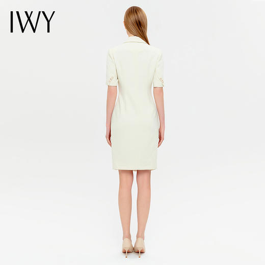 IWY/杏色连衣裙小香风气质短袖西装连衣裙美容院新款主持上镜裙子Q13210 商品图4
