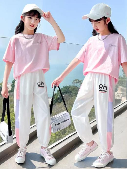 女童短袖套装夏装时髦中大童韩版2023新款网红洋气休闲儿童衣服 商品图3