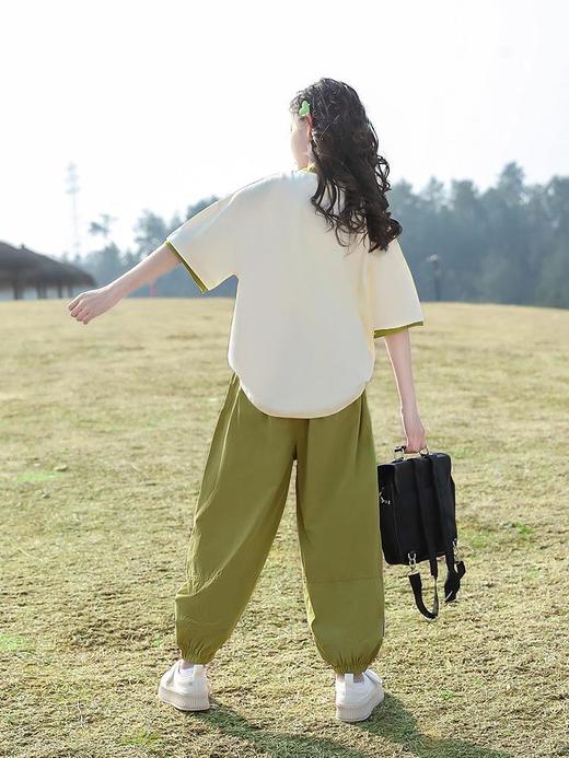 女童运动两件套夏款洋气2023新款女大童夏季短袖套装儿童休闲夏装 商品图2