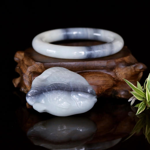 和田玉（青花）手镯--福镯47.46g/54.5#/10mm 商品图0