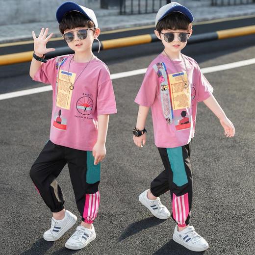 童装男童夏装网红套装2023年新款儿童运动套装男孩洋气帅气时髦潮 商品图0