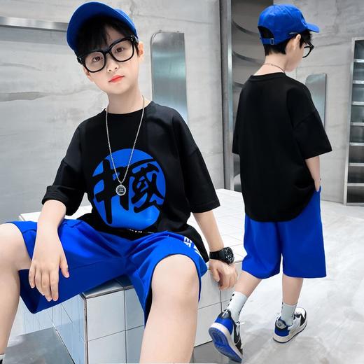 童装男童夏装套装运动2023新款韩版潮中大儿童短袖两件套休闲网红 商品图0