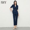 IWY/职业装西装套装藏青色短袖工作服双排扣正装气质高级薄款面试CP13215 商品缩略图3