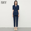 IWY/职业装西装套装藏青色短袖工作服双排扣正装气质高级薄款面试CP13215 商品缩略图0