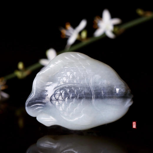 和田玉（青花）挂件--发财鱼52.38g 商品图0