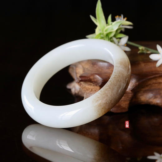 和田玉（糖白玉）俄料手镯--平安镯 商品图0