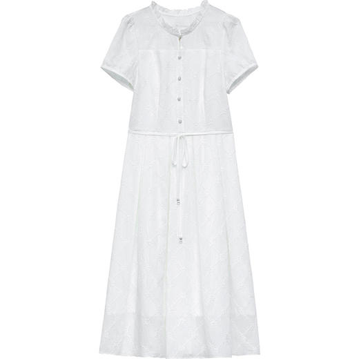 QYM JDA35-L简约拼接时尚雪纺A字裙系带收腰气质连衣裙 商品图4