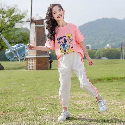 女童网红套装夏装2023洋气新款中大童装夏季儿童运动女孩薄款衣服 商品图0