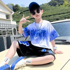 男童夏装短袖套装2023新款中大童洋气酷帅男孩夏季时髦儿童网红潮