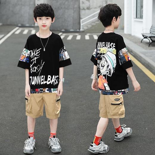 男童夏装套装2023新款中大儿童酷帅气短袖男孩夏季运动时髦夏天潮 商品图1