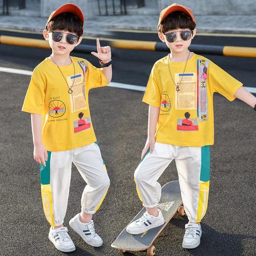 童装男童夏装网红套装2023年新款儿童运动套装男孩洋气帅气时髦潮 商品图2