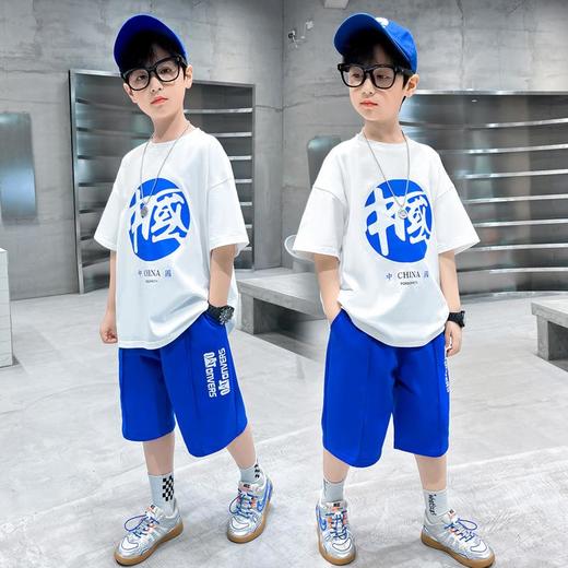 童装男童夏装套装运动2023新款韩版潮中大儿童短袖两件套休闲网红 商品图2