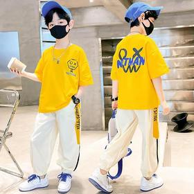 儿童装男童夏装套装2023新款夏季男孩中大童运动薄款夏款酷帅气潮