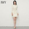 IWY/杏色连衣裙正装裙双排扣长袖美容院摄影工服西装领裙子Q13148 商品缩略图1