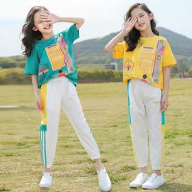 女童网红套装2021夏季新款儿童洋气中大童时髦夏装女生装两件套