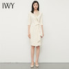 IWY/小香风缎面连衣裙七分袖新款西装领主持人上镜装杏色服装艺考231078Q1 商品缩略图3