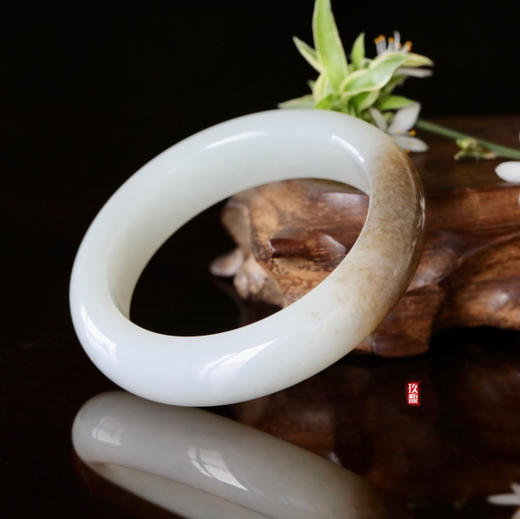 和田玉（糖白玉）俄料手镯--平安镯 商品图1