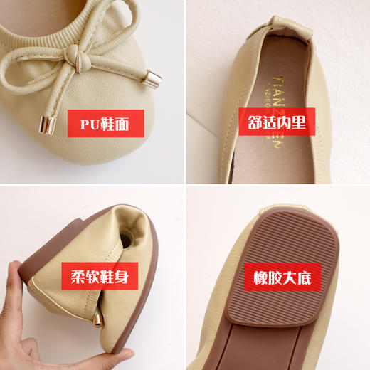 软底蝴蝶结奶奶鞋女，舒适轻便，透气性好，适合春夏穿着。扣子设计方便穿脱，平底方头设计时尚百搭。一脚蹬设计方便快捷，适合休闲和工作场合！ 商品图4