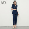 IWY/职业装西装套装藏青色短袖工作服双排扣正装气质高级薄款面试CP13215 商品缩略图2
