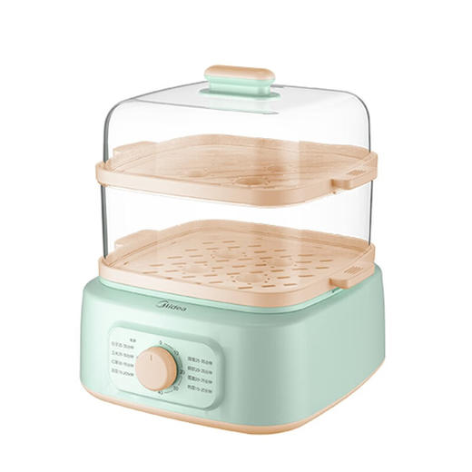 美的（Midea）电蒸锅 家用多功能可定时分体式6升大容量蒸锅电蒸笼 蒸煮两用 家用蒸煮锅MZ-ZG2020Q3-402G 商品图3