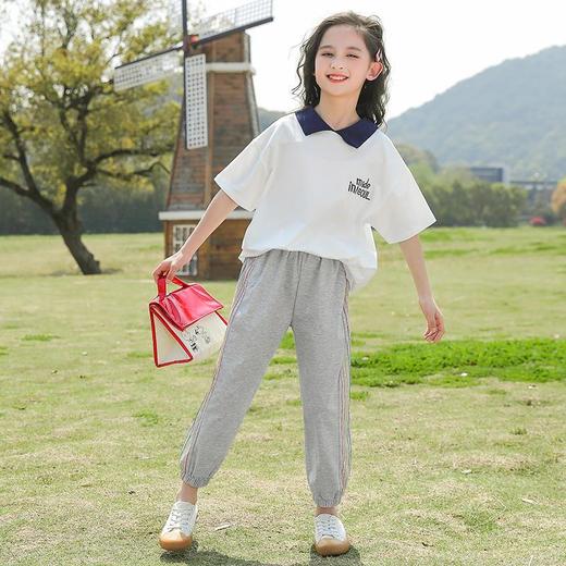 韩版女童夏季休闲套装2023年新款中大童小女孩洋气时髦运动两件套 商品图1