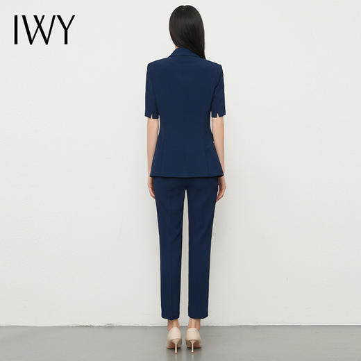 IWY/职业装西装套装藏青色短袖工作服双排扣正装气质高级薄款面试CP13215 商品图4