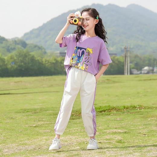 女童网红套装夏装2023洋气新款中大童装夏季儿童运动女孩薄款衣服 商品图1