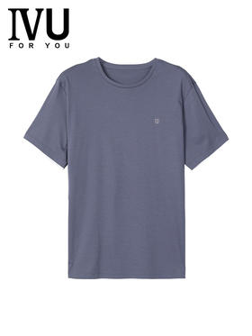 安莉芳旗下IVU男撞色棉质圆领T恤舒适可外穿短袖家居上衣UL00134