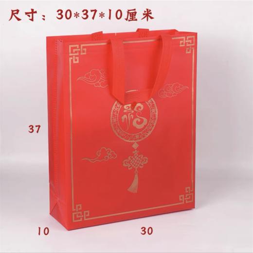 中国红覆膜手提袋无纺布礼品袋年货红色福字收纳包装打包袋子礼品外包装礼品袋多尺寸1个 商品图4