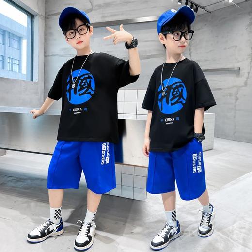 童装男童夏装套装运动2023新款韩版潮中大儿童短袖两件套休闲网红 商品图1