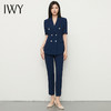 IWY/职业装西装套装藏青色短袖工作服双排扣正装气质高级薄款面试CP13215 商品缩略图1
