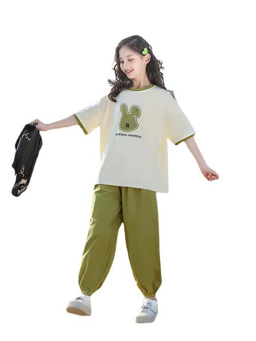 女童运动两件套夏款洋气2023新款女大童夏季短袖套装儿童休闲夏装 商品图4