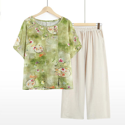 短袖天丝棉休闲套装，中老年人妈妈装加肥大码两件套TYWF-C428DEX335 商品图4