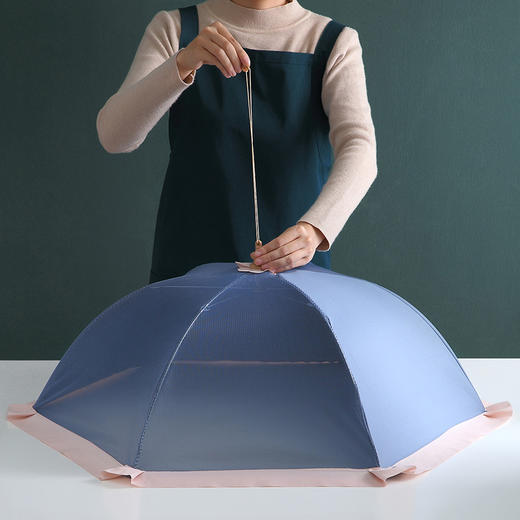 【可折叠饭菜罩】大号密网夏季剩菜食物罩 家用时尚防苍蝇餐桌罩可折叠盖菜罩 商品图2