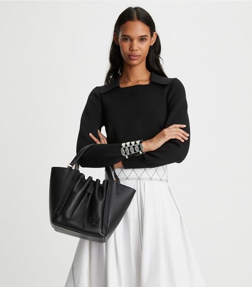 折上折！Tory Burch TB专柜款MCGRAW菜篮子包 大象灰🐘 商品图10