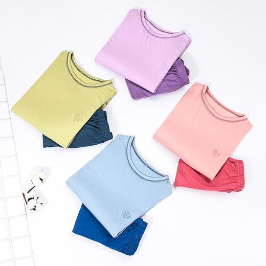 2023新款绵软夏季儿童睡衣套装中小童莫代尔短袖空调服一件代发 商品图3