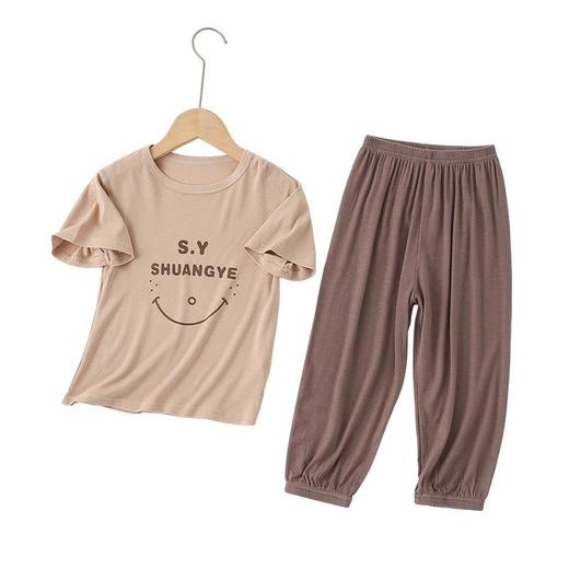 休闲睡衣套装青少年家居服夏季中大童薄款宽松男孩女童一件代发 商品图4