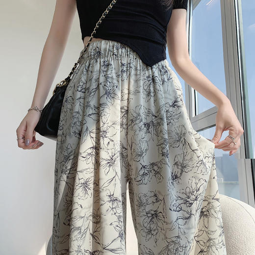 水墨画扎染阔腿裤女，高腰显瘦休闲裤子女，山本裤凉凉裤女裤夏季。采用优质面料，透气舒适，不易起球，不易褪色。设计精美，时尚百搭，展现女性优雅气质！ 商品图1