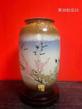 窑变水点桃花赏瓶