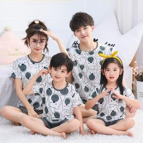 亲子冰丝睡衣套装夏季薄款儿童居家服男童空调服女童装短袖家居服
