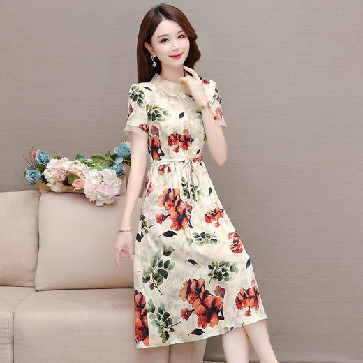 系带收腰裙时尚新款，高腰裙中长款A字裙QYM-JJ-572390-2-Y 商品图1