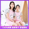 2023夏季亲子款卡通睡裙女童纯棉家居裙女士短袖宽松母女装连衣裙 商品缩略图1
