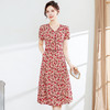 简约碎花中长款，时尚大码雪纺裙QYM-FL-C8839-L 商品缩略图0